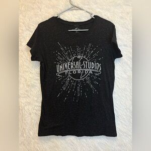 Universal Studios Orlando | Black Silver Glitter Sparkle T-Shirt | Size XL